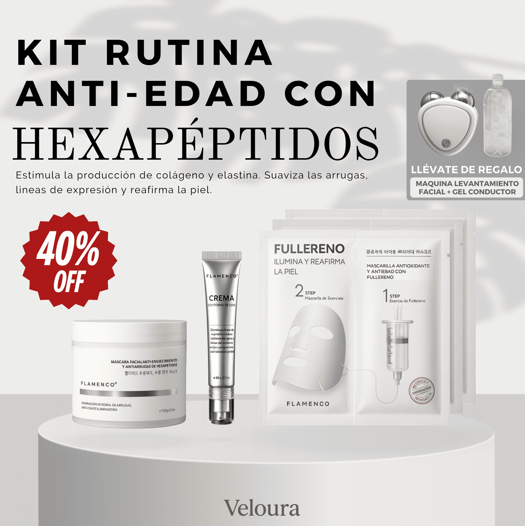 Kit Facial Reverso Total: Hexapéptidos + Tecnología Lifting